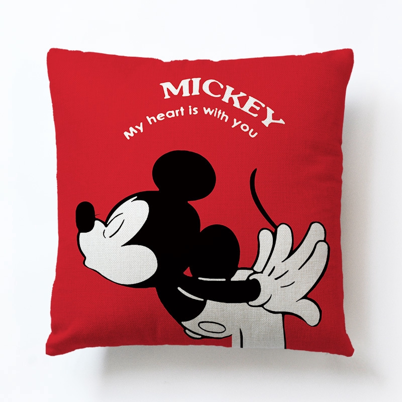 Vỏ Gối 45 * 45cm In Hình Chuột mickey Đáng Yêu