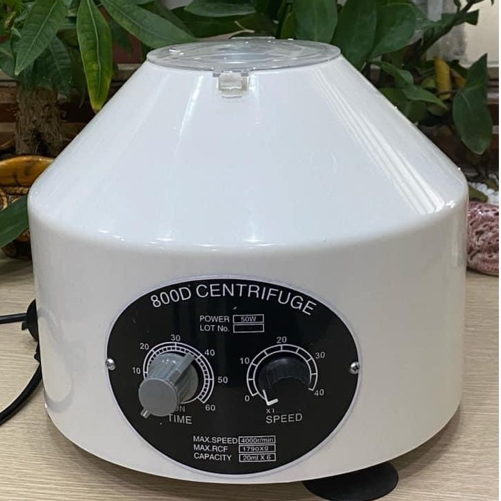 Máy Li Tâm Tách Huyết Tương 6 Ống, Phân Tích Máu Làm PRP có Hẹn Giờ và Điều Chỉnh Tốc Độ.