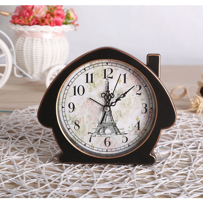 Đồng hồ phong cách cổ điển vintage, để bàn cá tính, đường kính 12cm (N6NH)