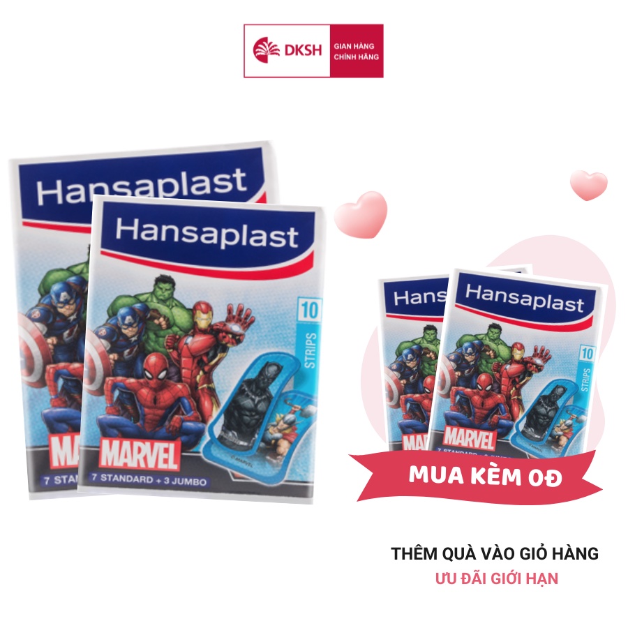 Combo 2 Gói Băng cá nhân Hansaplast Marvel gói 10 miếng, Thương hiệu số 1 của Đức