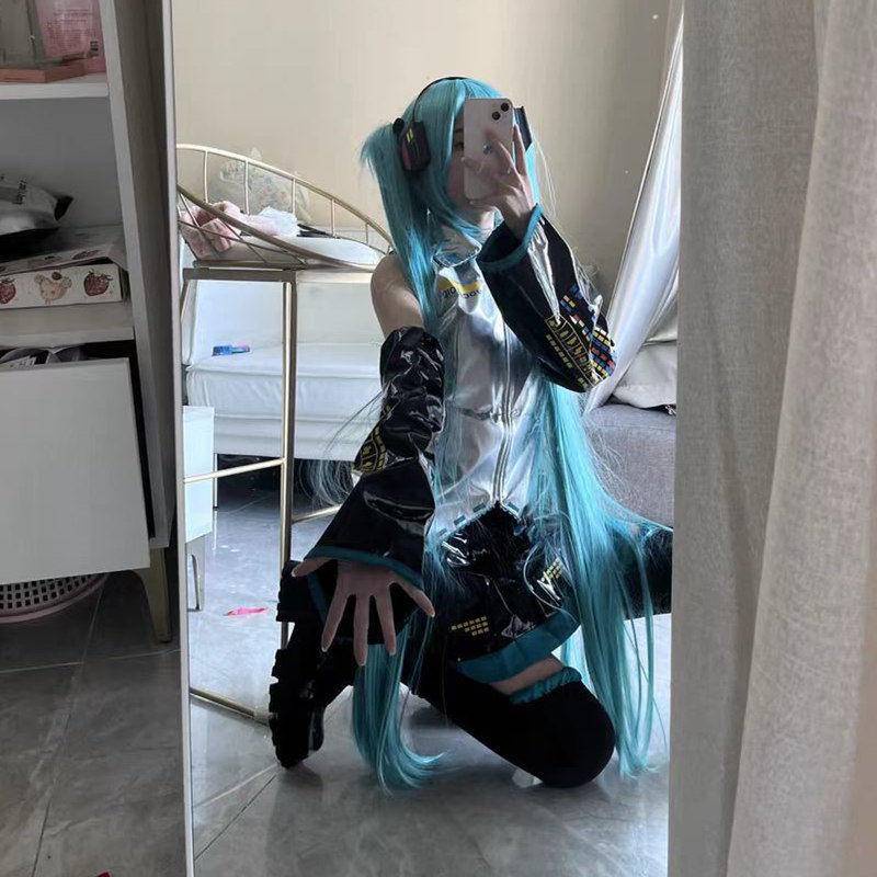 Hatsune Miku cos suit MIKU Hatsune official suit Hatsune Miku cos suit Hatsune cosplay costume suit + wig + earphones