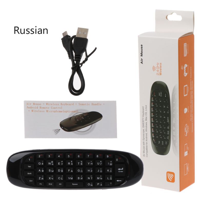 Bộ chuột tích hợp bàn phím không dây tiếng Anh tiếng Nga C120 cho PC Android TV Box