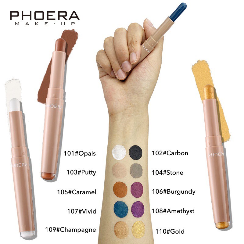 (Hàng Mới Về) Phấn Mắt Dạng Thỏi Phoera 10 Màu Tùy Chọn | BigBuy360 - bigbuy360.vn