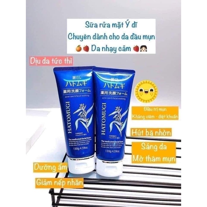 Sữa rửa mặt Hatomugi Naturie hạt ý dĩ 130g Nhật Bản