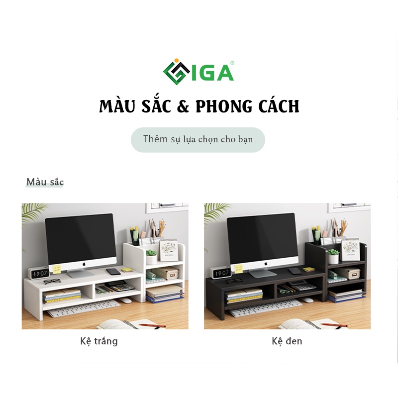 Kệ để máy tính IGA kết hợp kệ sách đa năng tiện dụng GP184