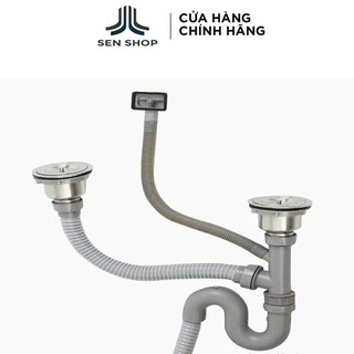 BỘ XI PHÔNG, ỐNG XẢ CHẬU RỬA BÁT 2 NGĂN 9209 (1 hố 11cm, 1 hố 14cm)