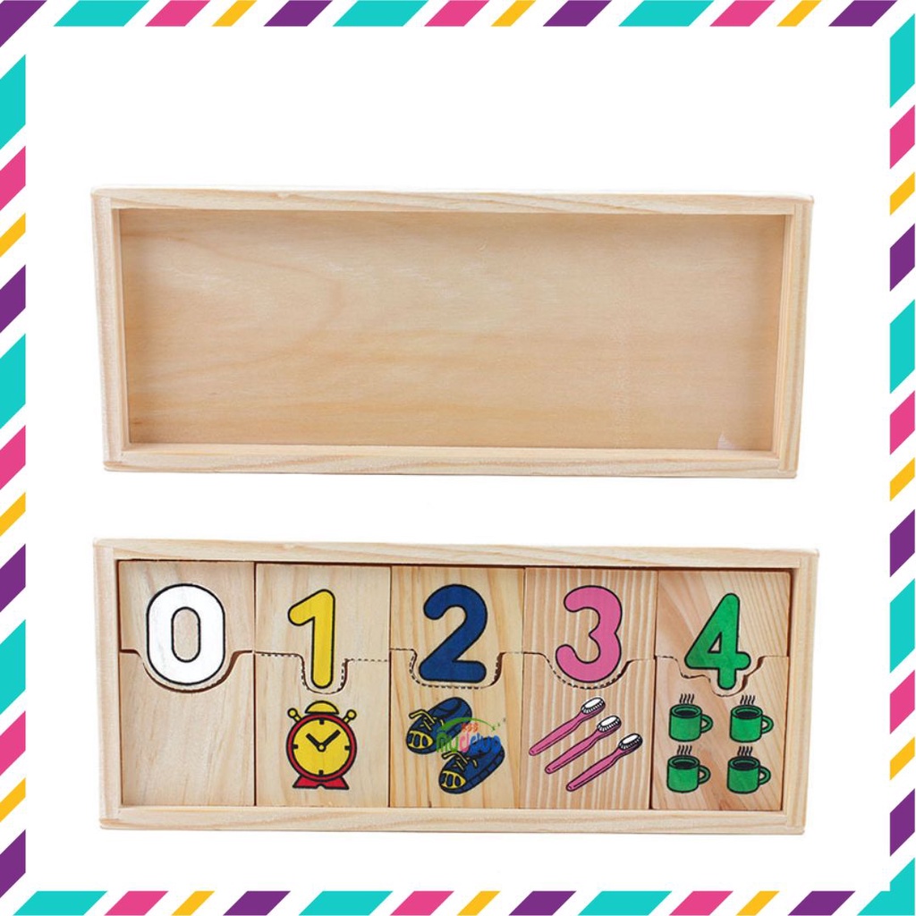 Đồ chơi gỗ, đồ chơi thông minh ghép hình số học đếm bằng gỗ cho bé