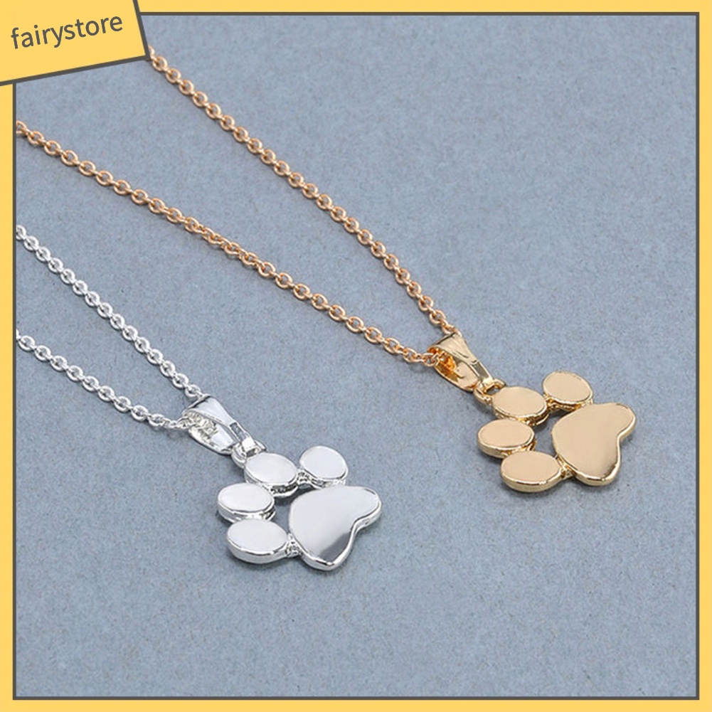 Dây Chuyền Hợp Kim Mặt Hình Dấu Chân Cún Đáng Yêu Cho Nữ