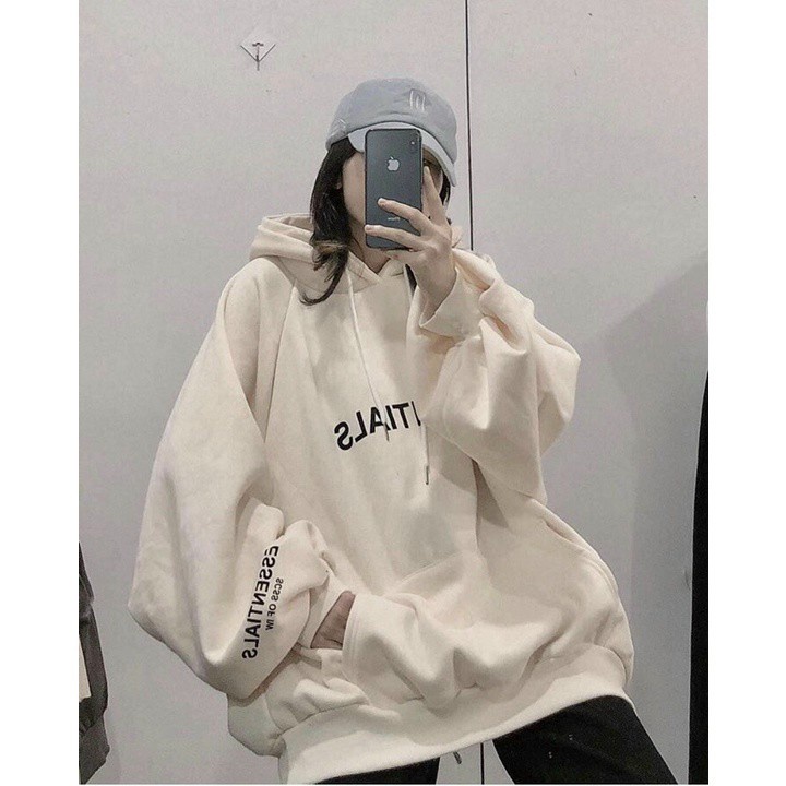 Áo Khoác Hoodie Nỉ Có Mũ Fom Rộng ESSENTIALS UNISEX Nam Nữ ULZZANG.