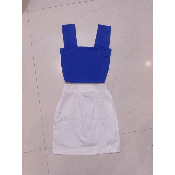 Set áo 2 bảng lớn chân váy ôm - hình thật - freesize dưới 52kg - carotshop