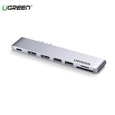 2 cổng USB type C sang 2*USB 3.0+ 2xhdmi + SD&amp;TF + sạc Ugreen 80548 macbook 100W PD thu