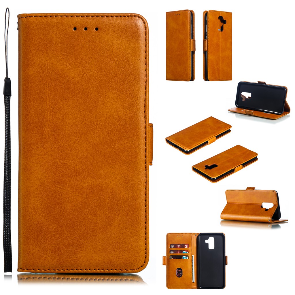 Bao da điện thoại màu trơn cho dòng Samsung J8 (2018) | BigBuy360 - bigbuy360.vn