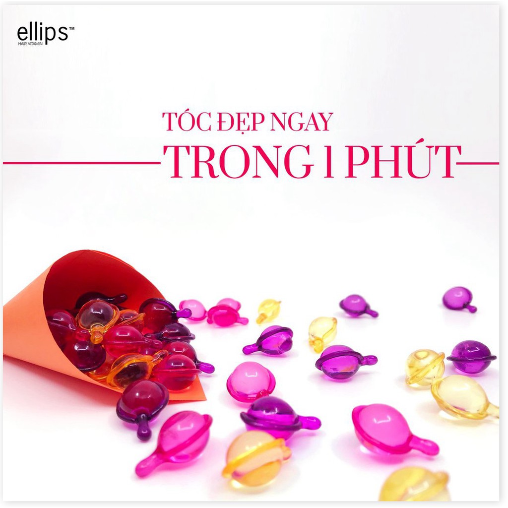 Viên dưỡng tóc Ellips dầu cá ellips phục hồi dành cho tóc nhuộm 1ml  6 viên