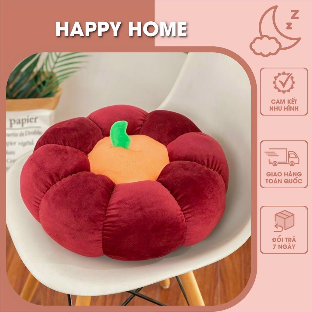 Đệm ngồi bệt hình quả bí ngô đủ màu sắc, Gối tựa lưng ghế sofa chất nỉ bông nhung mềm mịn