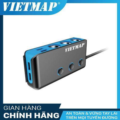 Bộ Chia Nguồn Ô tô An Toàn VietMap VM71 Cao Cấp – Tẩu Sạc Ô tô 3 Tẩu  4 Cổng Sạc USB - Phụ Kiện Ô Tô