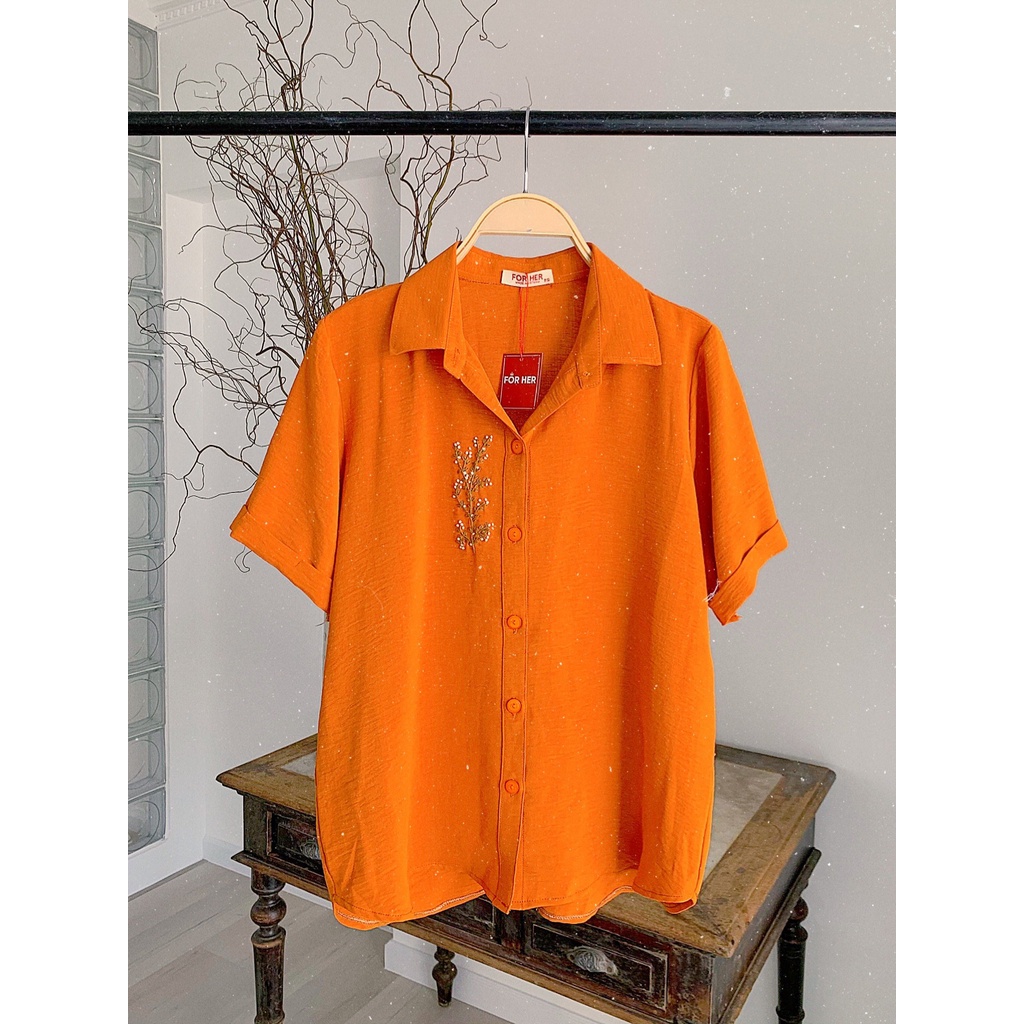 Áo Sơ Mi FOR HER Ngực Thêu Hoa AO0562