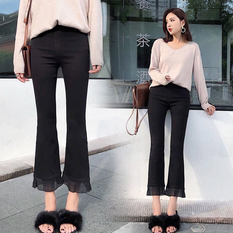 [Mã FASHIONT4WA2 giảm 10K đơn 50K] Quần Voan Dài Lưng Cao Ống Loe Thời Trang Thanh Lịch Cho Nữ | WebRaoVat - webraovat.net.vn