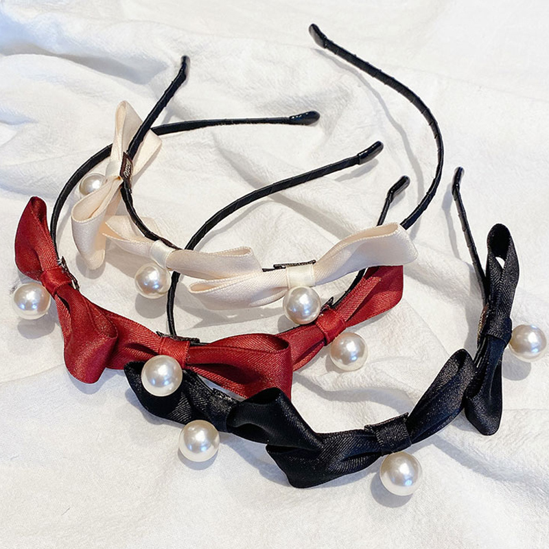 Cài tóc nhung đính ngọc trai thời trang phong cách Lolita