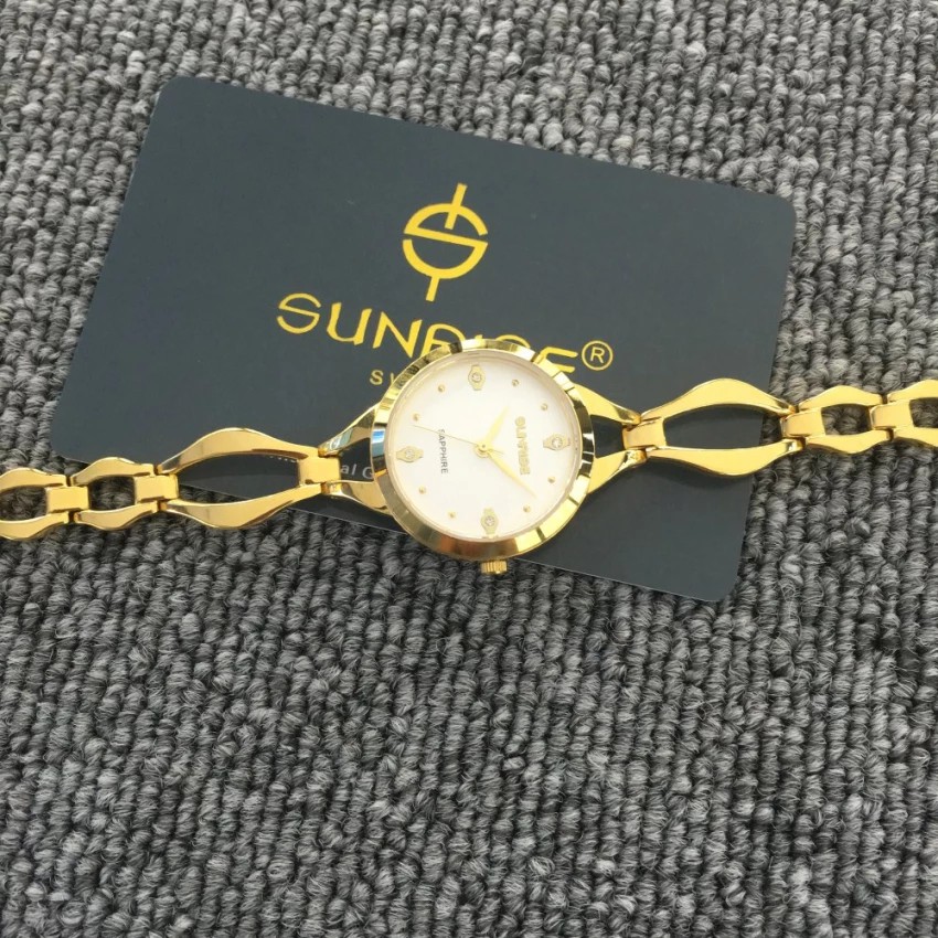 Đồng hồ nữ dây kim loại mặt kính sapphire chống xước Sunrise SL720SWA SL720LSK trắng
