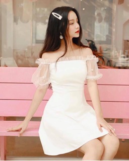 Đầm trễ vai đính ngọc