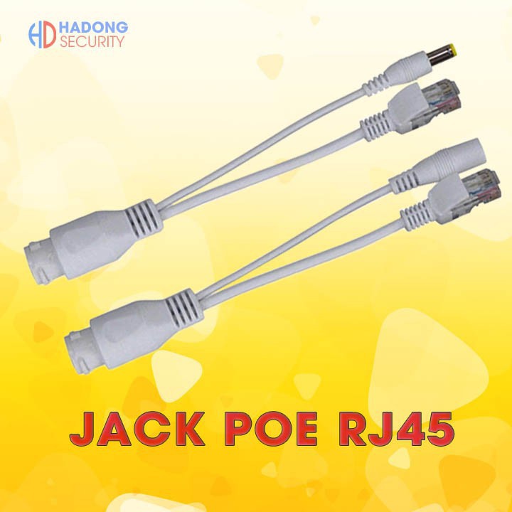 YUG TIC Balun kèm nguồn POE cho camera IP loại tốt, liền nguồn POE màu trắng đầu tròn có rãnh chống nước 64 20