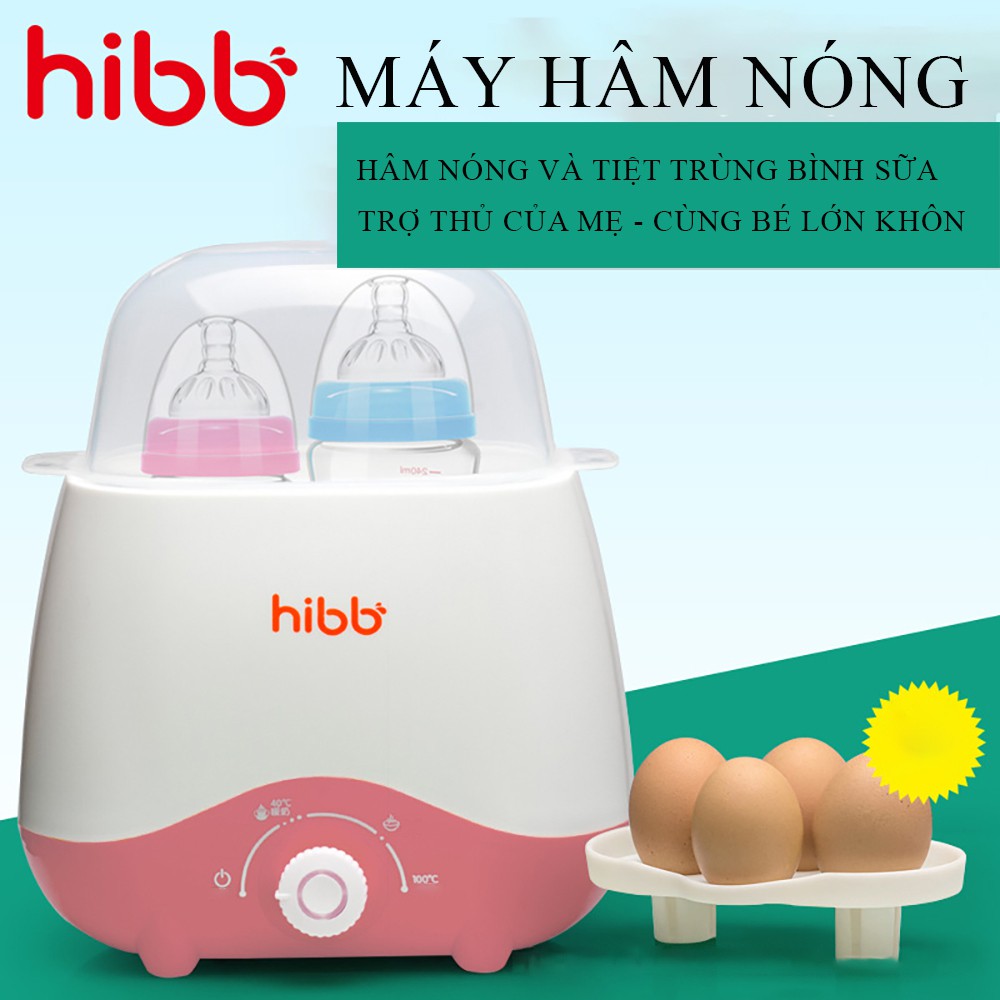 Máy hâm và tiệt trùng bình sữa HIBB 4 chức năng:Tiệt trùng bình sữa, hâm sữa, hâm thức ăn, luộc trứng