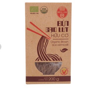 Bún gạo lứt hữu cơ Bích Chi hộp 200g