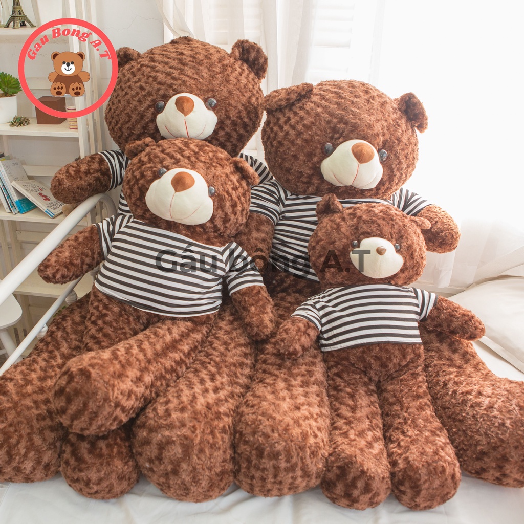 HOT Gấu Bông Teddy - Thú Nhồi Bông Teddy Màu Nâu Đậm - Size 90cm-1m2 GẤU BÔNG A.T_AT007
