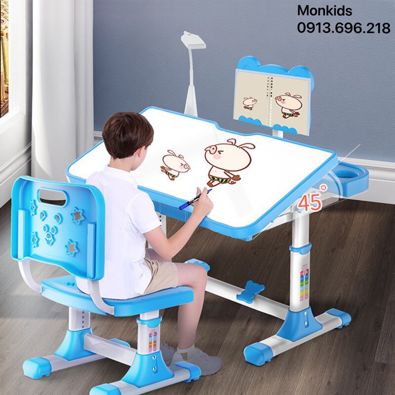 ( KHO SỈ ) Bàn Ghế Học Sinh Chống Gù, Chống Cận M3 ( Tặng kèm Đồng Hồ + Giá đọc sách ) | BigBuy360 - bigbuy360.vn