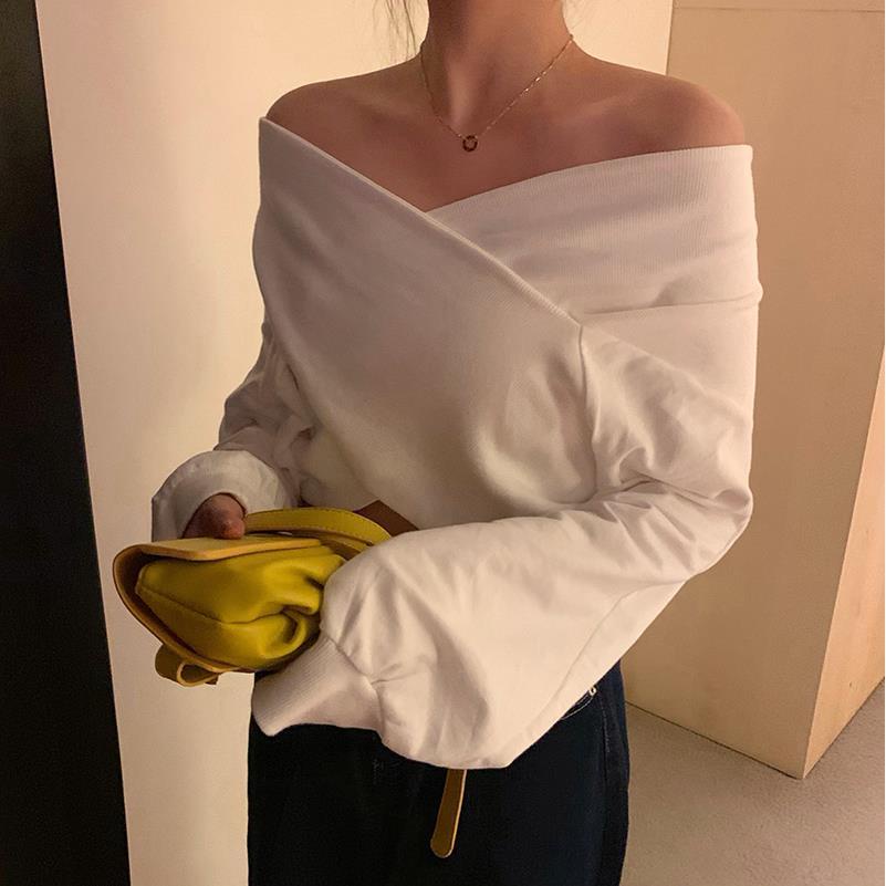 Áo Len Tay Dài Cổ Chữ V Màu Sắc Đơn Giản Phong Cách Hàn Quốc Thời Trang Mùa Xuân Cho Nữ 2021