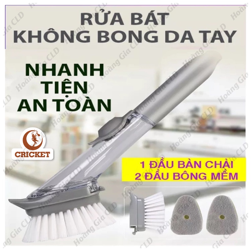 Bàn Chải Cọ Rửa Chén Bát Có Tay Cầm Và Ống Đựng Xà Phòng Siêu Tiện Lợi