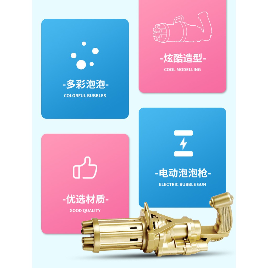 Súng Bắn Bong Bóng Xà Phòng 8 Nòng Siêu Mạnh