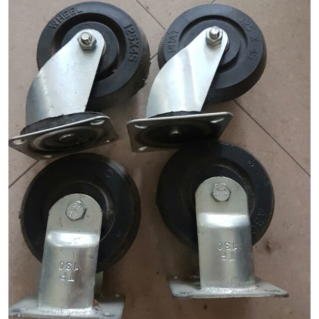 bộ 4 bánh xe cao su 125