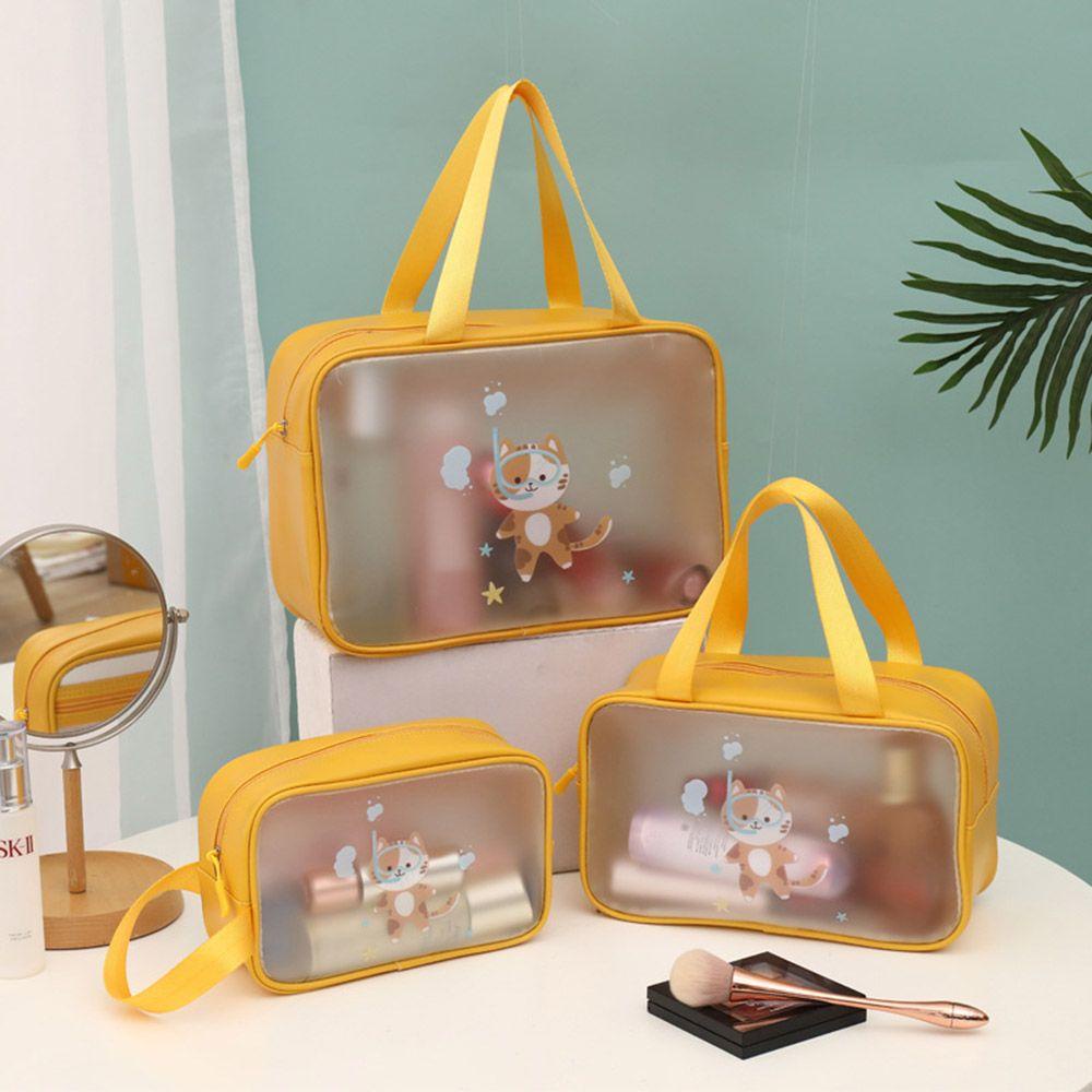 Túi Đựng Mỹ Phẩm Da PU Chống Thấm Nước Có Khóa Kéo Tiện Dụng Mang Theo Du Lịch