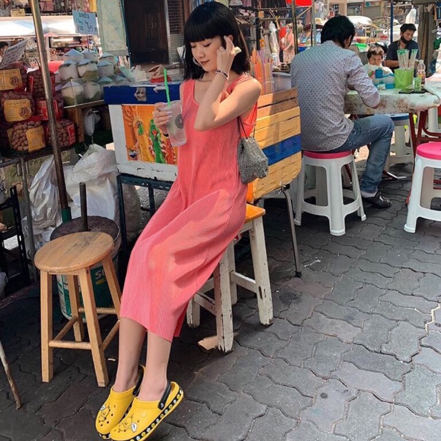 Váy ba lỗ- Váy maxi dập ly thủ công | BigBuy360 - bigbuy360.vn