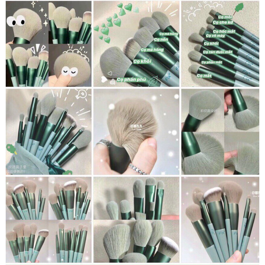 Bộ Cọ Trang Điểm FIX 13 Cây Tặng Kèm Túi Vải Xinh