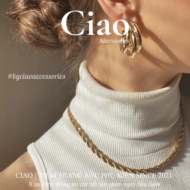 [HOẢ TỐC 1H] Dây chuyền/ Vòng cổ titan không gỉ thiết kế chuỗi xoắn trendy đơn giản Lolita Ciao