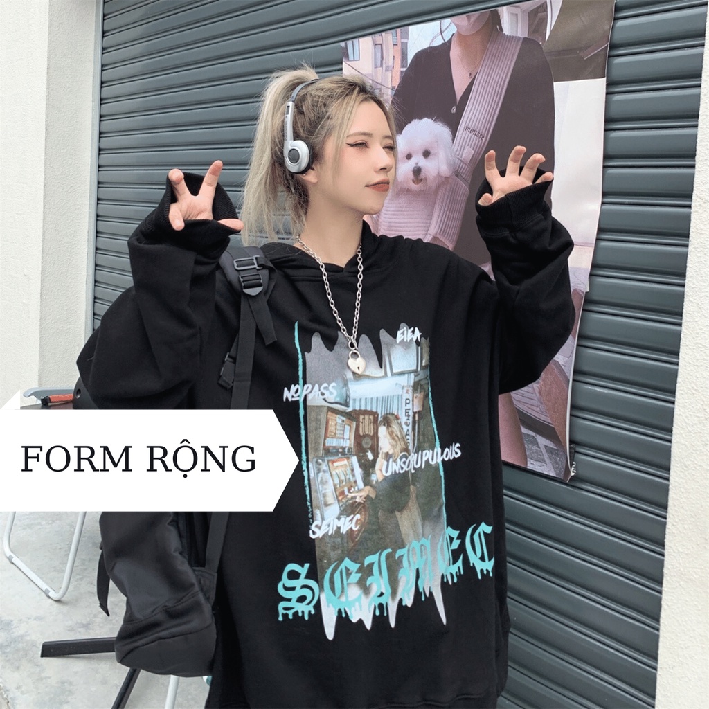 Áo hoodie nữ form rộng Min Room, áo nỉ unisex mũ hai lớp dày dặn NOPASS AHNP | BigBuy360 - bigbuy360.vn