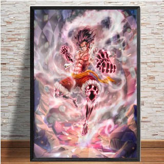 Tranh One Piece Treo Tường Nhân Vật Luffy Trạng Thái Gear 4