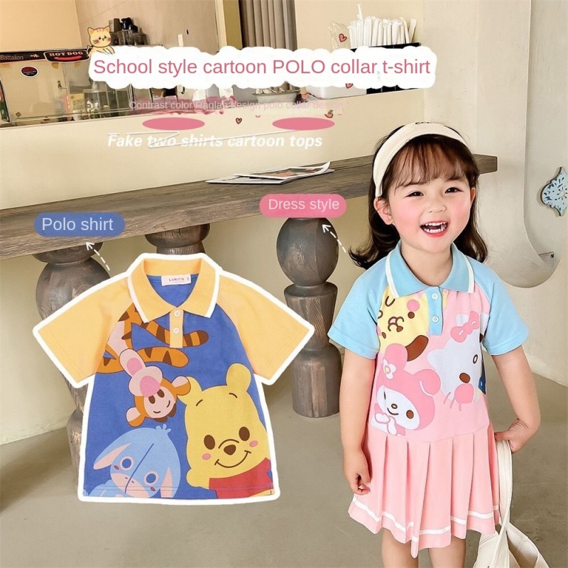 Áo Thun Dáng Ngắn In Họa Tiết Hoạt Hình Dễ Thương Thời Trang Mùa Hè Cho Bé Trai Và Gái