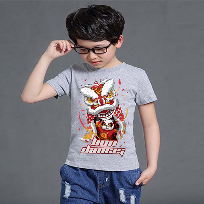 Áo Thun Tết 2023 In Hình Múa Lân Siêu Đẹp Đủ Size Từ 5-100kg LX08 | Áo Chất Store