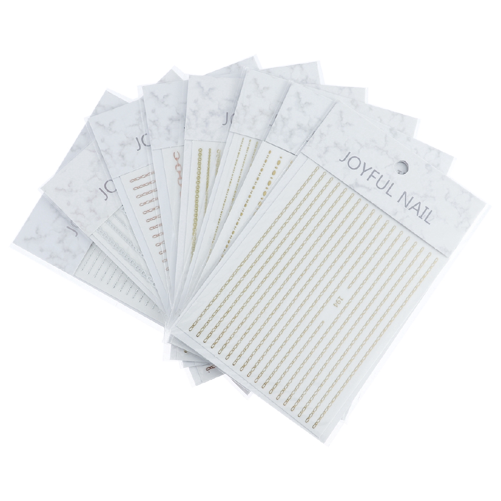 [Hàng mới về] Miếng dán viền vàng 3D dùng trang trí móng tay làm nail chuyên dụng