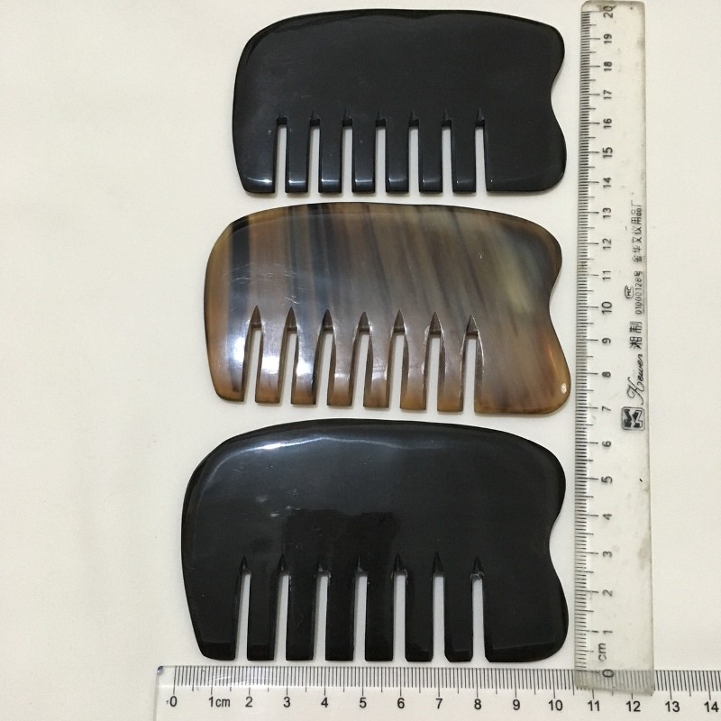 Dụng cụ đánh cảm, cạo gió sừng trâu cao cấp CCG09 răng lược Dài 9,5x5cm