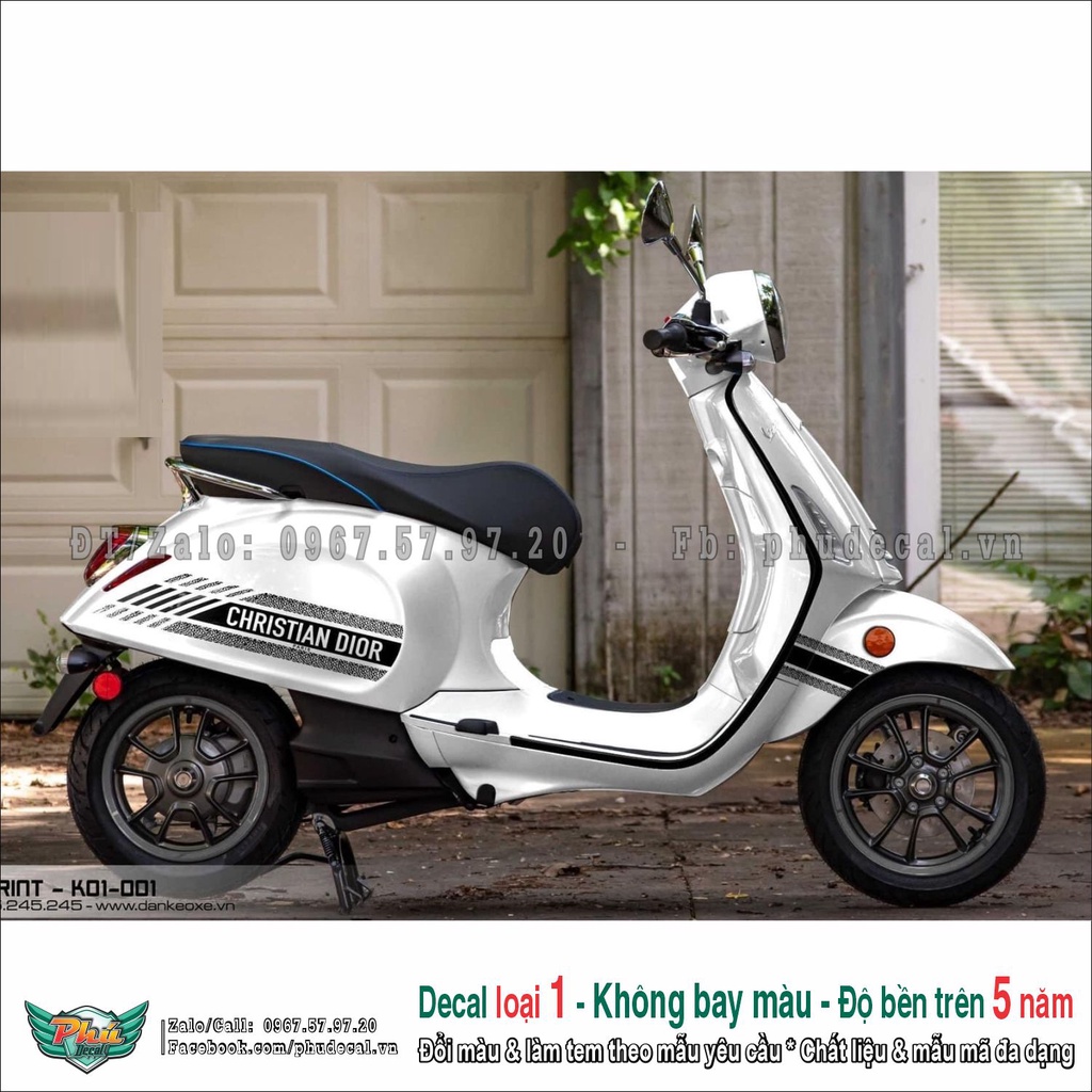 Tem rời Vespa trắng CHRISTIAN DIO (2)