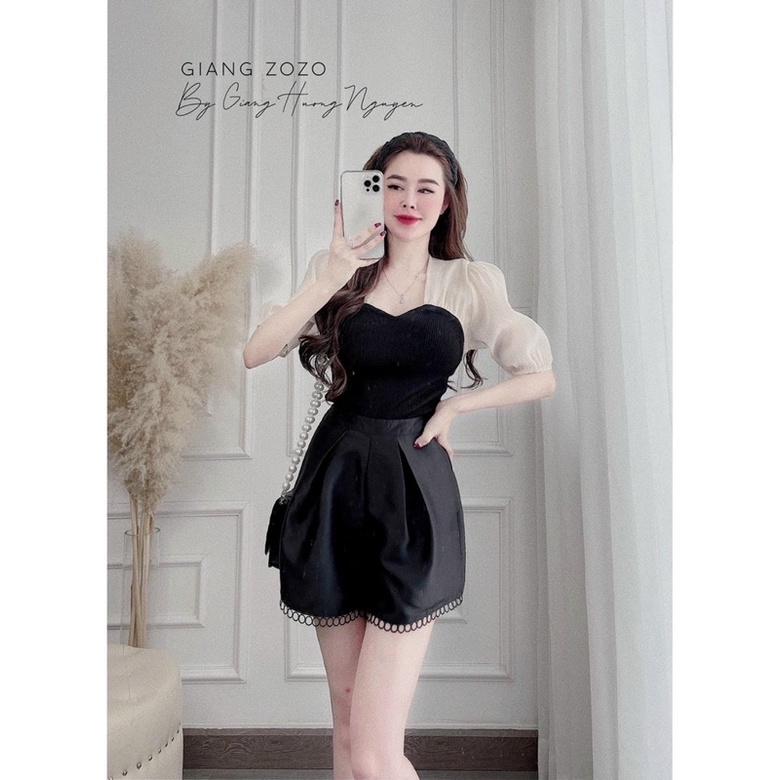Áo len tăm tay bồng pha tơ siêu hot