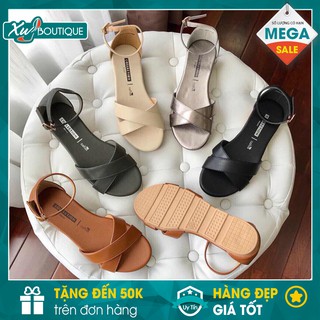 (Lẻ Size 36 SALE 79k) - Giày Sandal Nữ Quai Chéo Bít Gót Đế Bằng Công Sở Da Mờ (Kèm video tại quán) SD145/SD146/SD147