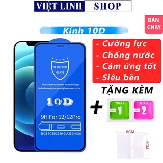 Kính Cường Lực IPhone 10D FULL MÀN Cho Các Dòng Ip6/6s/6sPlus/7/8/7Plus/8Plus/X/XR/Xs Max ]