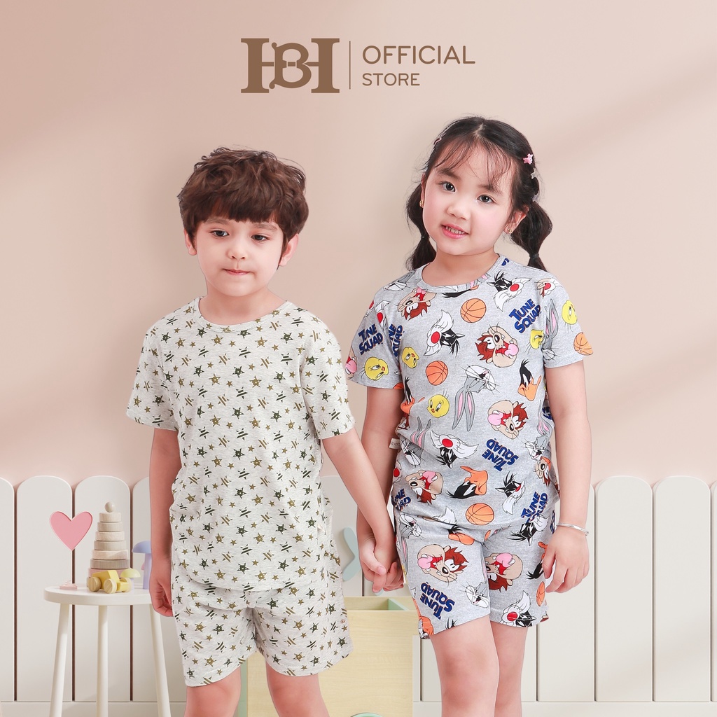 Bộ Quần Áo Thun Cotton Cộc Tay Hapiibabii Họa Tiết Hoạt Hình Xinh Xắn Cho Bé Trai Bé Gái Mặc Ở Nhà Mùa Hè (1-10 Tuổi)