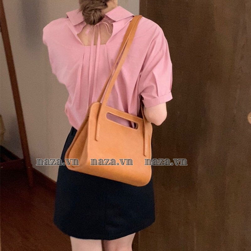 Áo sơ mi kiểu cột dây sau cổ tay lỡ