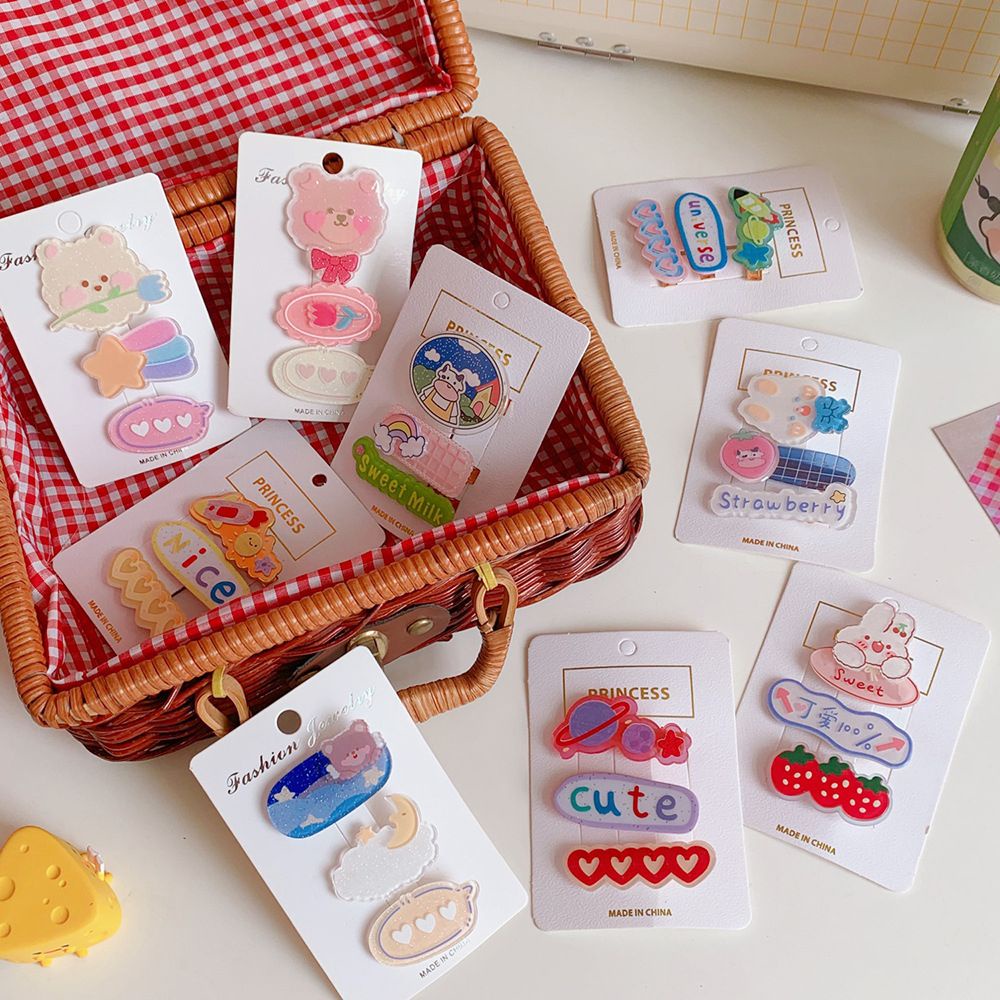 Kẹp Tóc Bằng Acrylic Hình Thỏ Hoạt Hình Đáng Yêu Cho Nữ